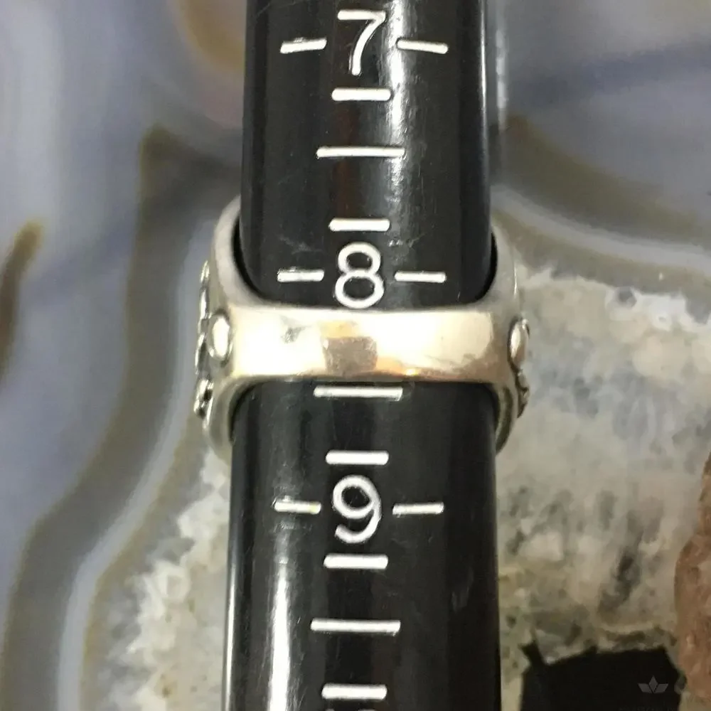 Jody Naranjo Vintage Sterling Silver Howlite & Symbols Decorated Ring For Women - Picture 10 of 10